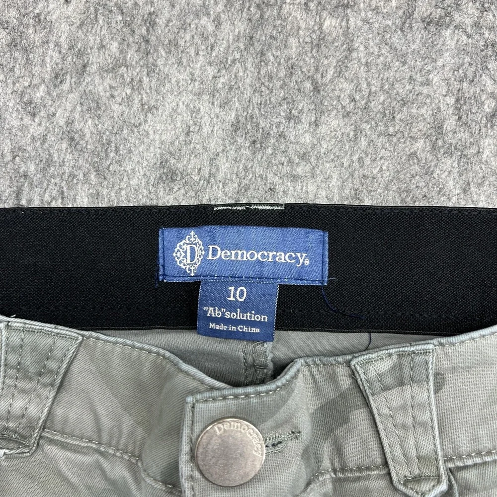Democracy Ab Solution Jeans Womens 10 Green Camo Mid Rise Skinny Stretch 32x25 - Picture 3 of 16
